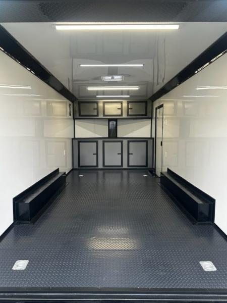 New 2026 Luxe 8.5X18 Race Trailer- Finished Interior-5200LB Torsion Axles-Charcoal Poly-Blackout