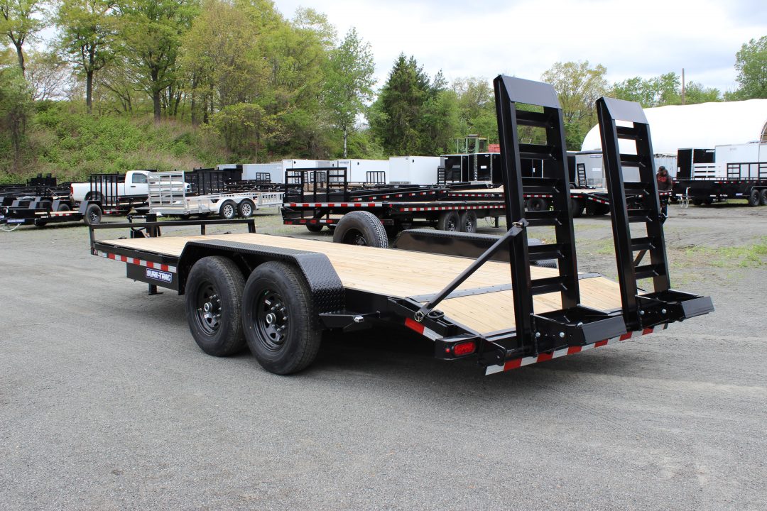 New 2026 Sure-Trac 7x18 14K Equipment Trailer - Tool Box + Spare Tire