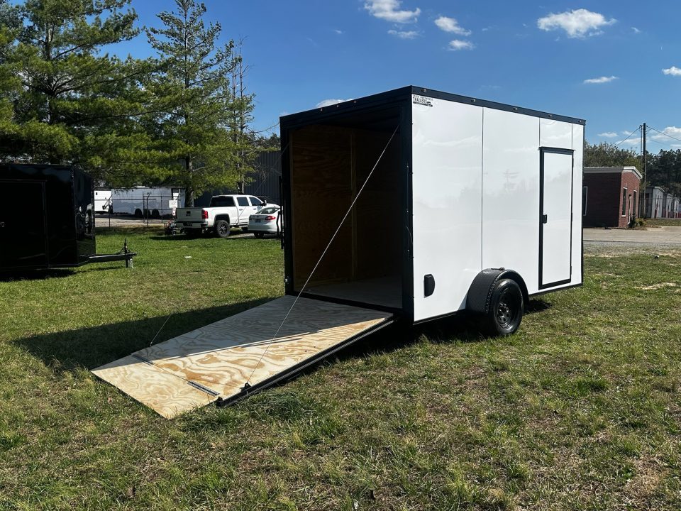New 2026 Luxe 7X12 Enclosed Trailer-3500LB Single Axle-7'ft Interior-White Poly-Blackout