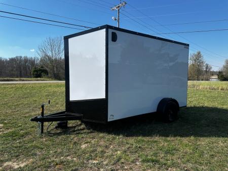 New 2026 Luxe 7X12 Enclosed Trailer-3500LB Single Axle-7'ft Interior-White Poly-Blackout
