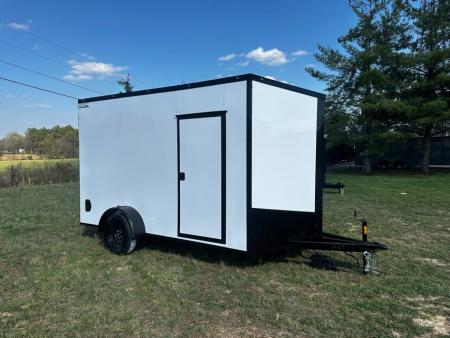 New 2026 Luxe 7X12 Enclosed Trailer-3500LB Single Axle-7'ft Interior-White Poly-Blackout