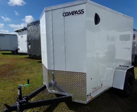 New 2026 Compass 5X8 INDIGO DLX FLAT TOP V-NOSE 3K Cargo / Enclosed Trailer
