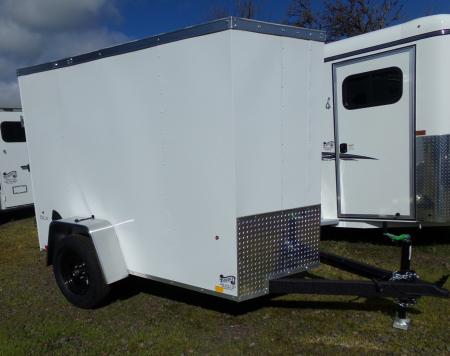 New 2026 Compass 5X8 INDIGO DLX FLAT TOP V-NOSE 3K Cargo / Enclosed Trailer