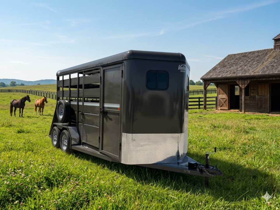 New 2026 Valley Trailers 2 HORSE STRAIGHT LOAD w/ RAMP & FRONT TACK >> EXTRA TALL & WIDE Horse Trailer