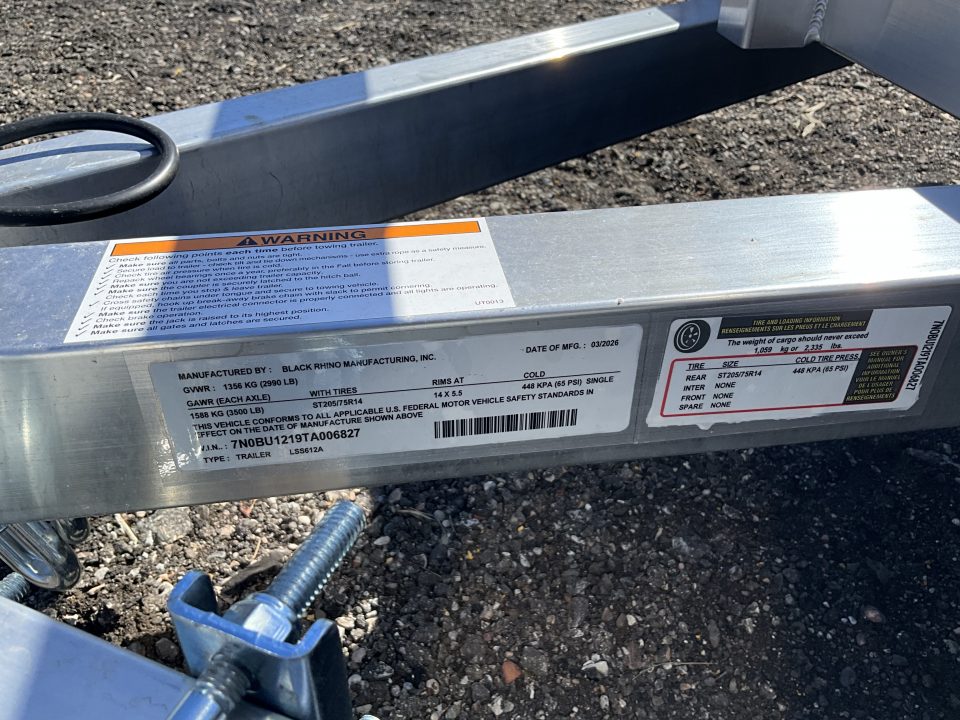 New 2026 Black Rhino LSS612A Landscape Trailer