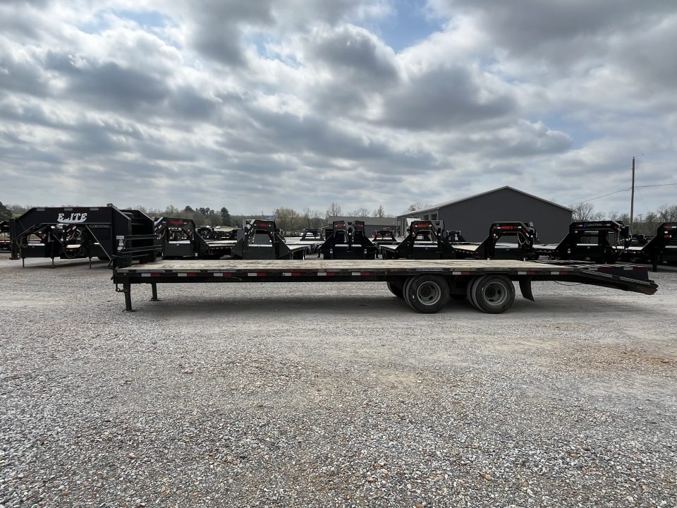 Used 2020 Elite Trailers 102"X32' 22.5K GVWR Gooseneck Flatbed Trailer