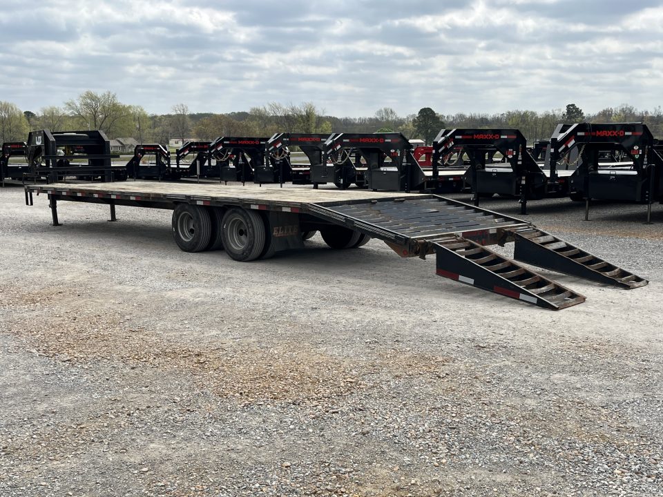 Used 2020 Elite Trailers 102"X32' 22.5K GVWR Gooseneck Flatbed Trailer