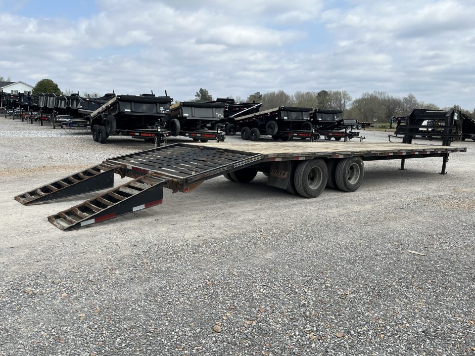 Used 2020 Elite Trailers 102"X32' 22.5K GVWR Gooseneck Flatbed Trailer