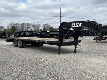 Used 2020 Elite Trailers 102 X32' 22.5K GVWR Gooseneck Flatbed Trailer