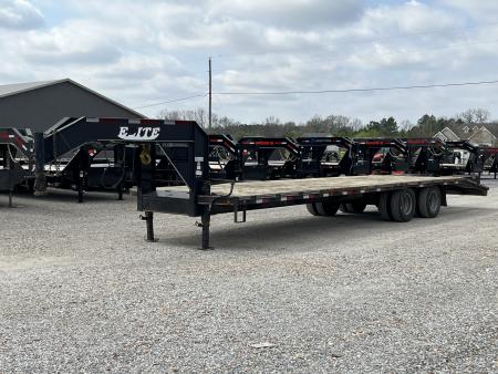 Used 2020 Elite Trailers 102"X32' 22.5K GVWR Gooseneck Flatbed Trailer
