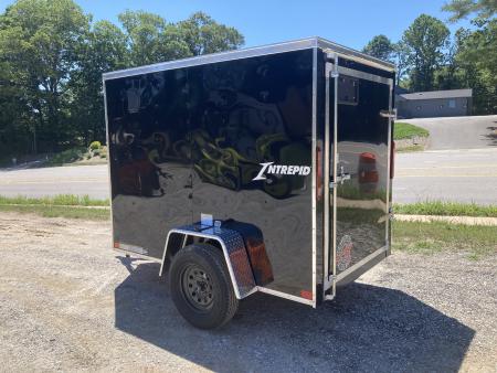 New 2026 Homesteader Trailer / Intrepid Series / 5x8 / 5'6  Interior Height / Single Swing Rear Door / 32  Side Door / 24  Stoneguard / Black Aluminum