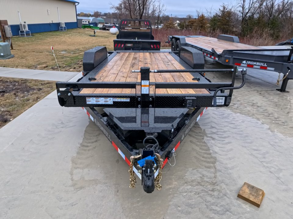 New 2026 Iron Bull 83 x 18 TLB Tilt Trailer with 2 -7,000 lb. Torsion Axles and 2 Elec. Brakes, 6" Channel Frame , 16' Tilt Deck and 2' Stationary - Black
