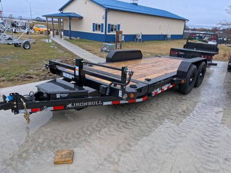 New 2026 Iron Bull 83 x 18 TLB Tilt Trailer with 2 -7,000 lb. Torsion Axles and 2 Elec. Brakes, 6  Channel Frame , 16' Tilt Deck and 2' Stationary - Black