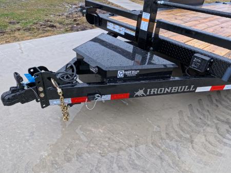 New 2026 Iron Bull 83 x 18 TLB Tilt Trailer with 2 -7,000 lb. Torsion Axles and 2 Elec. Brakes, 6" Channel Frame , 16' Tilt Deck and 2' Stationary - Black