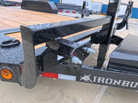 New 2026 Iron Bull 83 x 18 TLB Tilt Trailer with 2 -7,000 lb. Torsion Axles and 2 Elec. Brakes, 6" Channel Frame , 16' Tilt Deck and 2' Stationary - Black