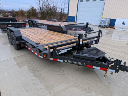 New 2026 Iron Bull 83 x 18 TLB Tilt Trailer with 2 -7,000 lb. Torsion Axles and 2 Elec. Brakes, 6" Channel Frame , 16' Tilt Deck and 2' Stationary - Black