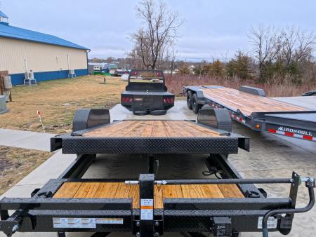 New 2026 Iron Bull 83 x 18 TLB Tilt Trailer with 2 -7,000 lb. Torsion Axles and 2 Elec. Brakes, 6" Channel Frame , 16' Tilt Deck and 2' Stationary - Black