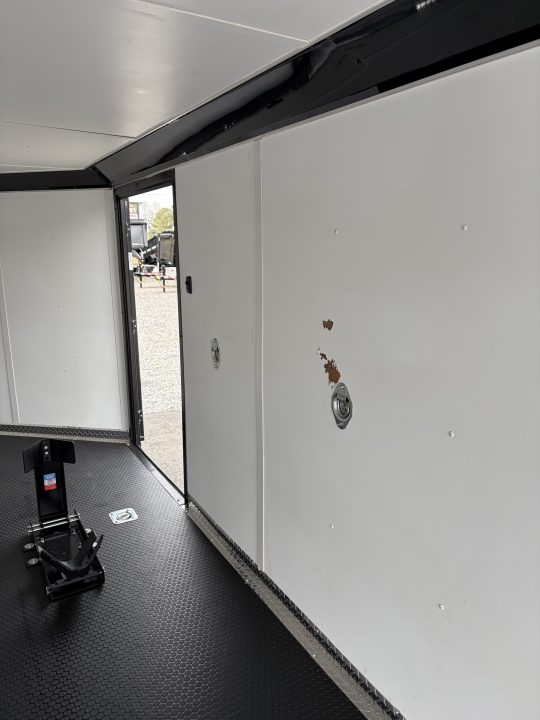 Used 2025 Haulmark 7x14 Low Hauler Motorcycle Trailer, Finished Interior With CONDOR Wheel Choks