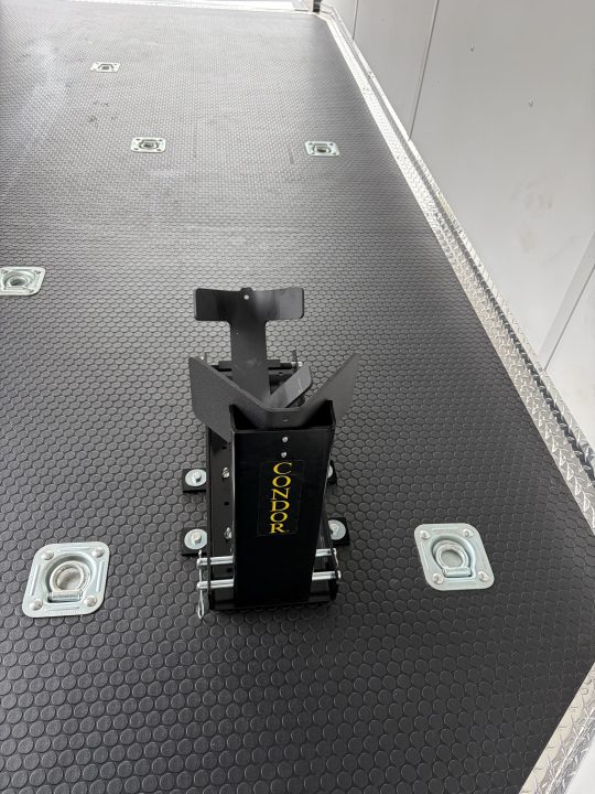 Used 2025 Haulmark 7x14 Low Hauler Motorcycle Trailer, Finished Interior With CONDOR Wheel Choks