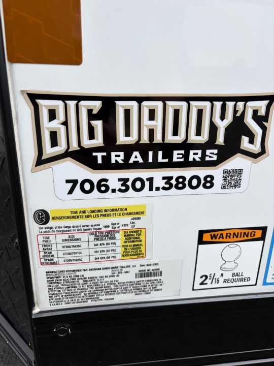 Used 2025 Haulmark 7x14 Low Hauler Motorcycle Trailer, Finished Interior With CONDOR Wheel Choks