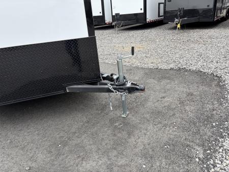 Used 2025 Haulmark 7x14 Low Hauler Motorcycle Trailer, Finished Interior With CONDOR Wheel Choks