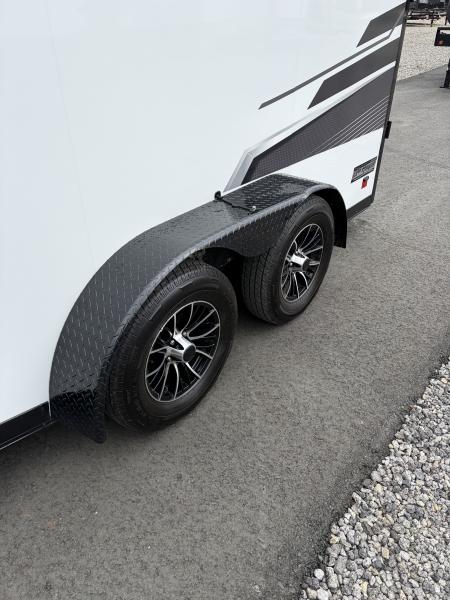 Used 2025 Haulmark 7x14 Low Hauler Motorcycle Trailer, Finished Interior With CONDOR Wheel Choks
