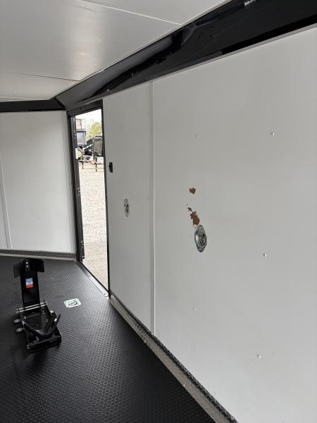 Used 2025 Haulmark 7x14 Low Hauler Motorcycle Trailer, Finished Interior With CONDOR Wheel Choks