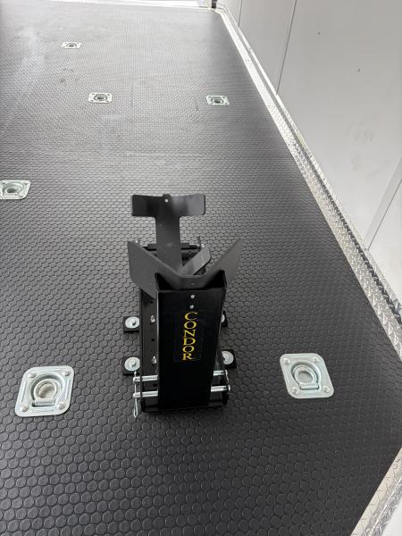 Used 2025 Haulmark 7x14 Low Hauler Motorcycle Trailer, Finished Interior With CONDOR Wheel Choks