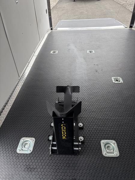 Used 2025 Haulmark 7x14 Low Hauler Motorcycle Trailer, Finished Interior With CONDOR Wheel Choks