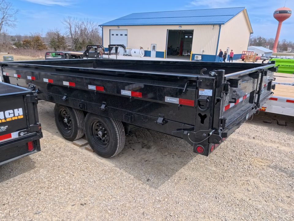 New 2026 Iron Bull 96 x 16 DDP Dump Trailer 2) 7K Straight Axles with 2 Electric Brakes, 18" 10 Gauge Fold Down Sides - Black