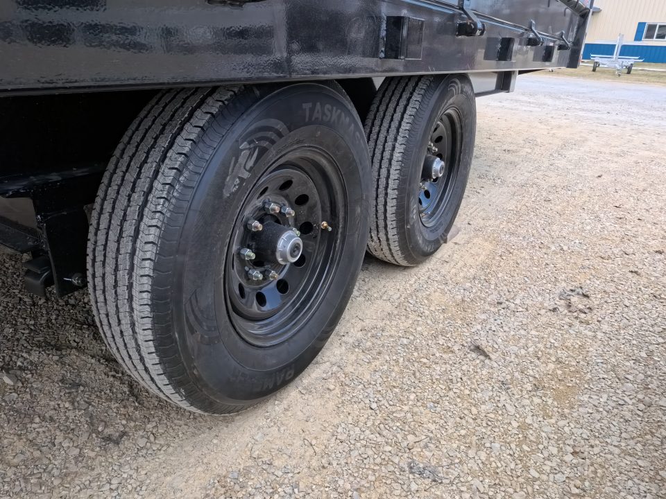 New 2026 Iron Bull 96 x 16 DDP Dump Trailer 2) 7K Straight Axles with 2 Electric Brakes, 18" 10 Gauge Fold Down Sides - Black