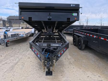 New 2026 Iron Bull 96 x 16 DDP Dump Trailer 2) 7K Straight Axles with 2 Electric Brakes, 18" 10 Gauge Fold Down Sides - Black