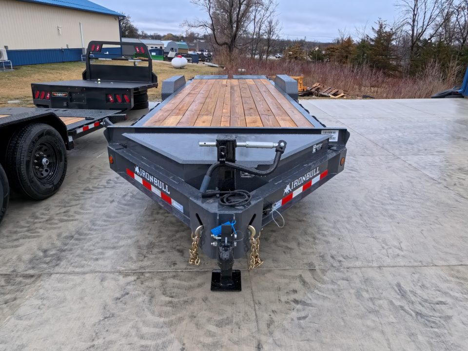 New 2026 Iron Bull 83 x 24 (21 +3) EWB Equipment Trailer with 14,000 lb. GVWR , Rampage Ramps - Ranch Gray