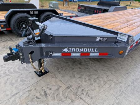 New 2026 Iron Bull 83 x 24 (21 +3) EWB Equipment Trailer with 14,000 lb. GVWR , Rampage Ramps - Ranch Gray