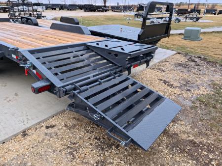 New 2026 Iron Bull 83 x 24 (21 +3) EWB Equipment Trailer with 14,000 lb. GVWR , Rampage Ramps - Ranch Gray