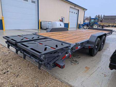 New 2026 Iron Bull 83 x 24 (21 +3) EWB Equipment Trailer with 14,000 lb. GVWR , Rampage Ramps - Ranch Gray