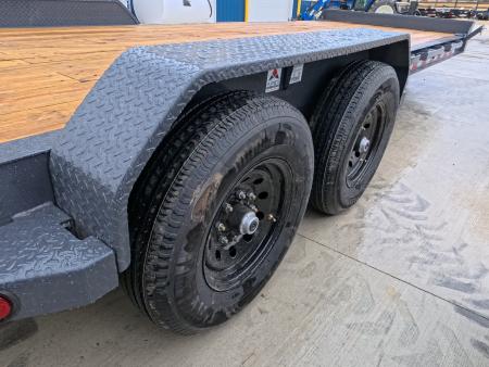 New 2026 Iron Bull 83 x 24 (21 +3) EWB Equipment Trailer with 14,000 lb. GVWR , Rampage Ramps - Ranch Gray