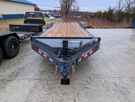 New 2026 Iron Bull 83 x 24 (21 +3) EWB Equipment Trailer with 14,000 lb. GVWR , Rampage Ramps - Ranch Gray