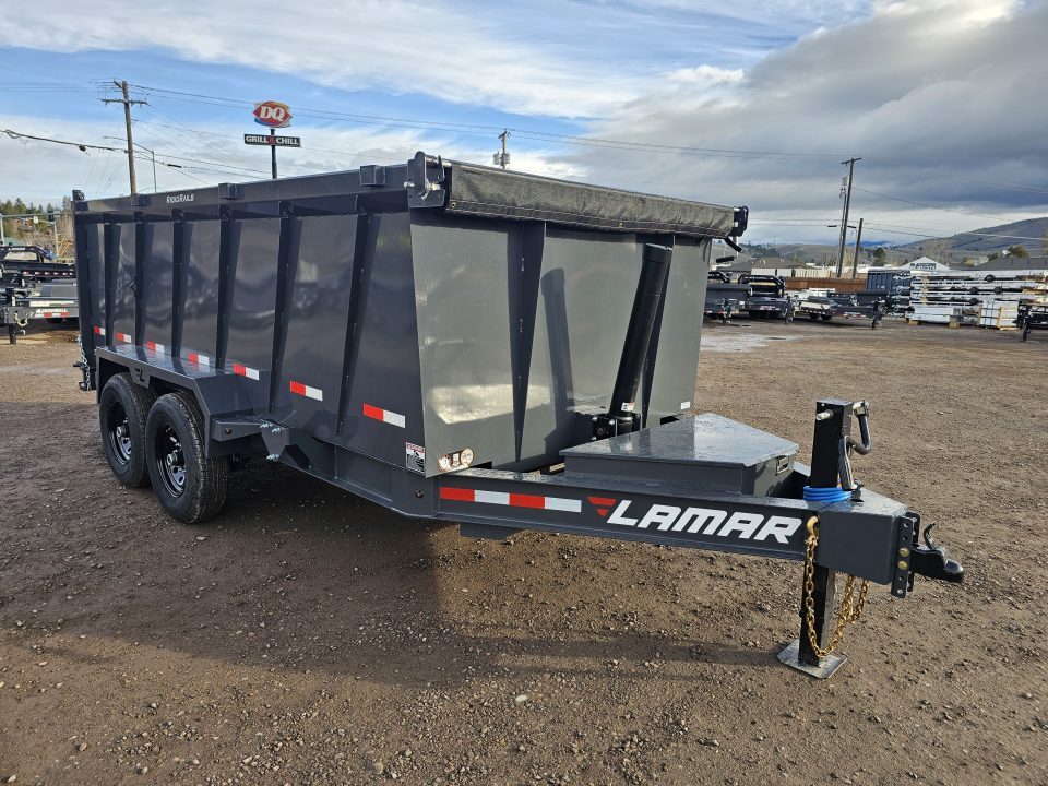 New 2026 Lamar 7x14 14k Dump Trailer w/Telescopic Hoist 48" Sides