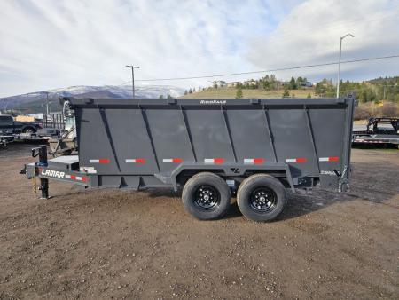 New 2026 Lamar 7x14 14k Dump Trailer w/Telescopic Hoist 48" Sides