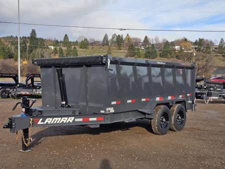New 2026 Lamar 7x14 14k Dump Trailer w/Telescopic Hoist 48" Sides