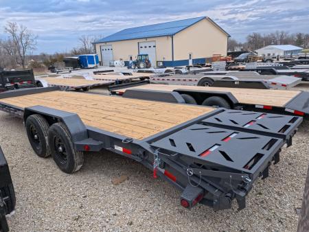 New 2026 Iron Bull 83 x 24 (21 +3) EWB Equipment Trailer with 14,000 lb. GVWR , Rampage Ramps - Ranch Gray