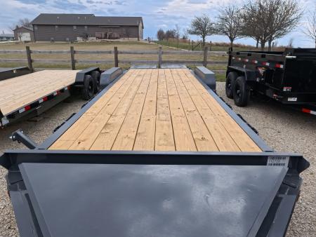 New 2026 Iron Bull 83 x 24 (21 +3) EWB Equipment Trailer with 14,000 lb. GVWR , Rampage Ramps - Ranch Gray