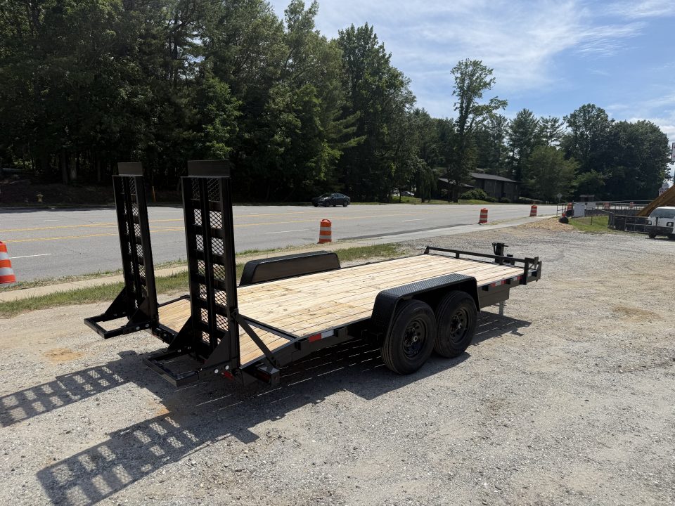New 2026 Down 2 Earth Trailers DTE8218ER7B Equipment Trailer / 7X18 (16+2) / 2-7,000# Electric Brake Axles / 2- Flip Up Ramps