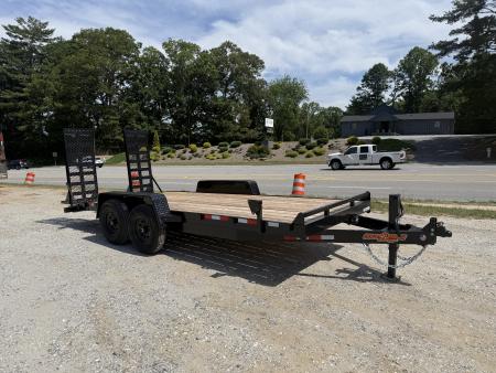 New 2026 Down 2 Earth Trailers DTE8218ER7B Equipment Trailer / 7X18 (16+2) / 2-7,000# Electric Brake Axles / 2- Flip Up Ramps