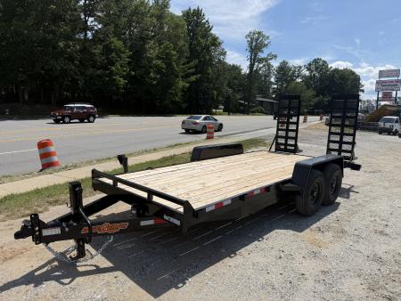 New 2026 Down 2 Earth Trailers DTE8218ER7B Equipment Trailer / 7X18 (16+2) / 2-7,000# Electric Brake Axles / 2- Flip Up Ramps