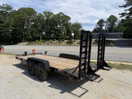 New 2026 Down 2 Earth Trailers DTE8218ER7B Equipment Trailer / 7X18 (16+2) / 2-7,000# Electric Brake Axles / 2- Flip Up Ramps