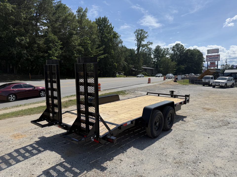 New 2026 Down 2 Earth Trailers DTE8218ER7B Equipment Trailer / 7X18 (16+2) / 2-7,000# Electric Brake Axles / 2- Flip Up Ramps