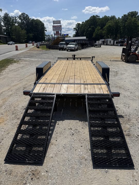 New 2026 Down 2 Earth Trailers DTE8218ER7B Equipment Trailer / 7X18 (16+2) / 2-7,000# Electric Brake Axles / 2- Flip Up Ramps
