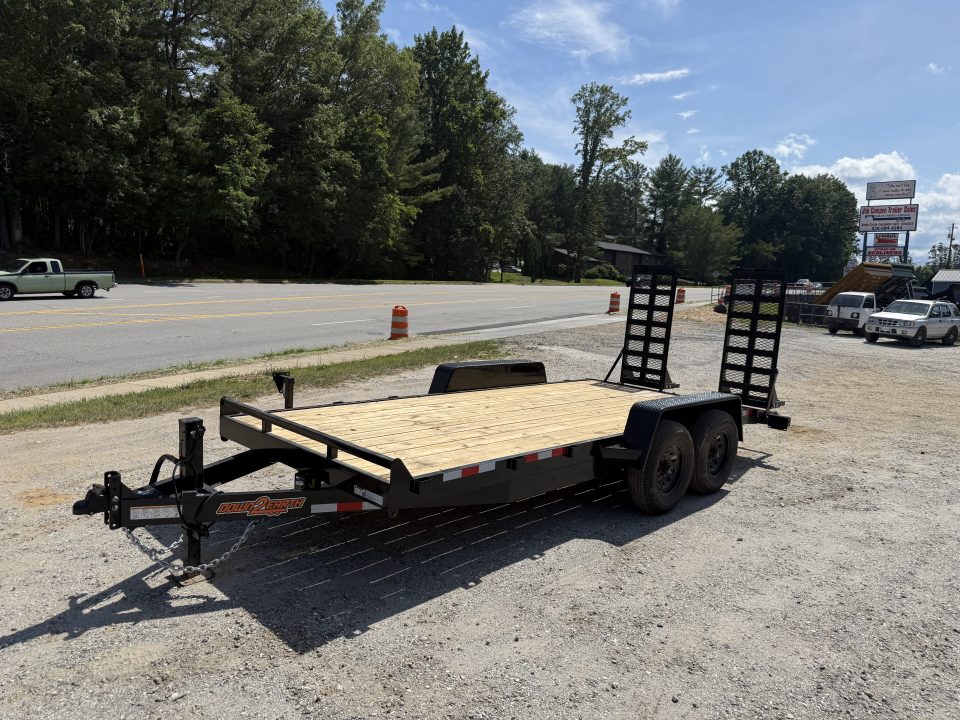 New 2026 Down 2 Earth Trailers DTE8218ER7B Equipment Trailer / 7X18 (16+2) / 2-7,000# Electric Brake Axles / 2- Flip Up Ramps
